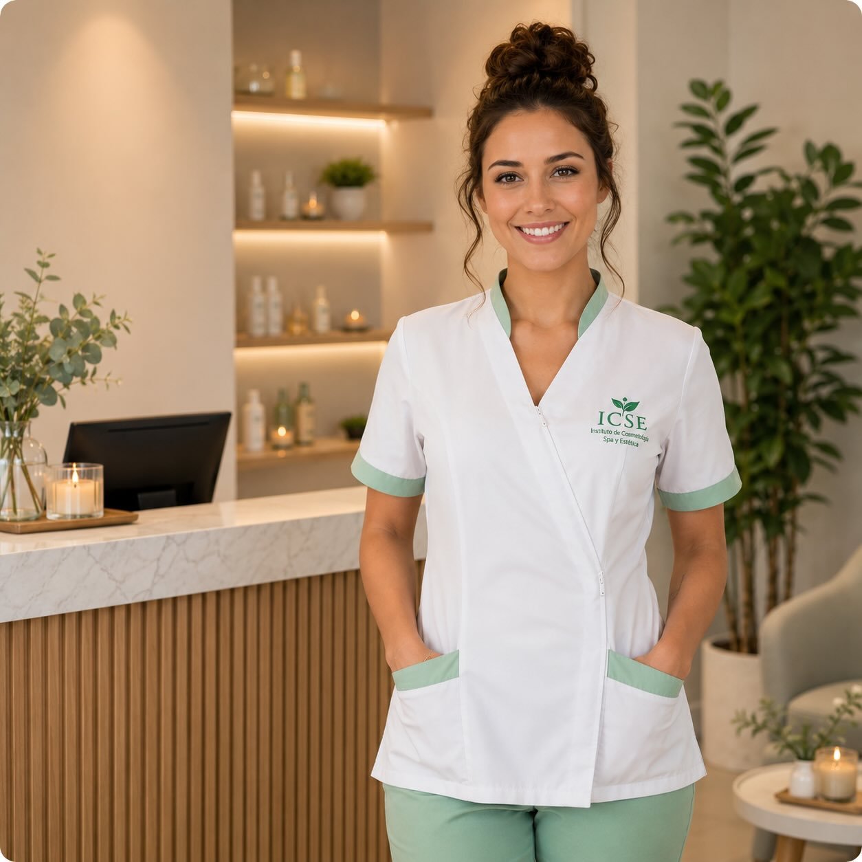 Terapeuta Spa ICSE graduada trabajando profesionalmente